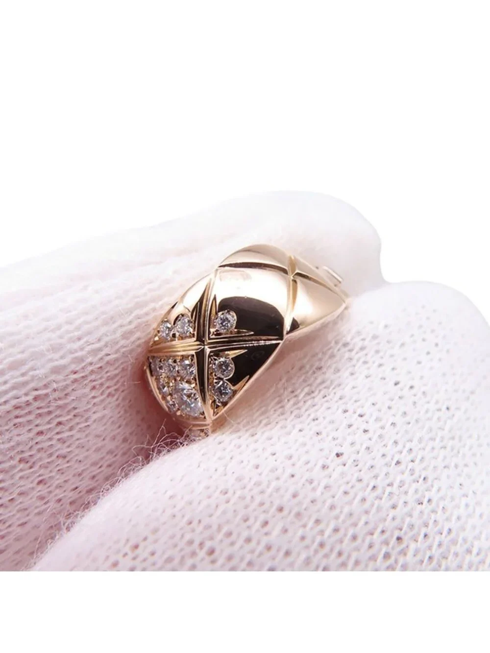 Chanel Earrings Coco Crush Collection Diamond Total 18k Pink Gold